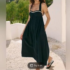 Free People Black Midi Dress with Tag